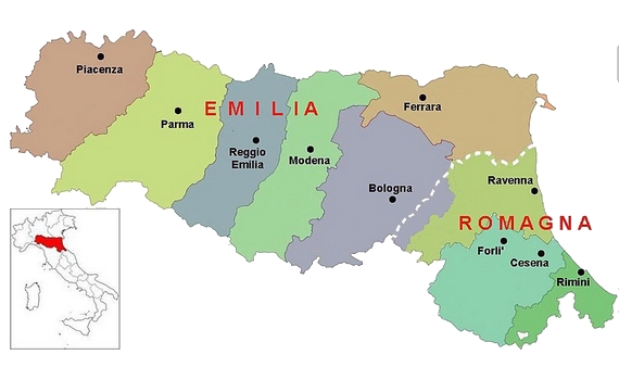 Cartina Province Emilia Romagna