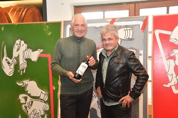 Francesco Moser con l'artista rotaliano Paolo Tait 22 itin 570 ph Daniele Mosna.jpg