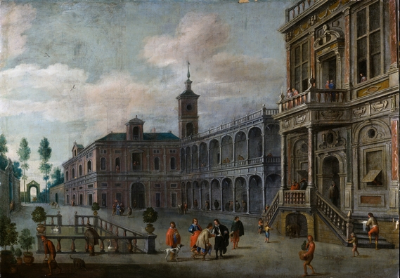 Rubens 2022 - Cornelis De Wael e Jan Wildens, Veduta di palazzi con figure, coll. priv itin 22 570.jpg