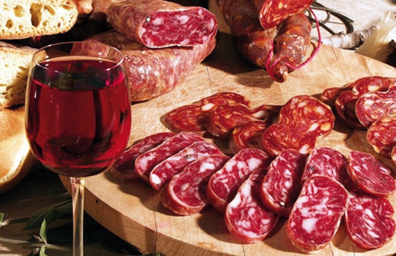 Soppressata di Calabria picc e non vino rosso 570
