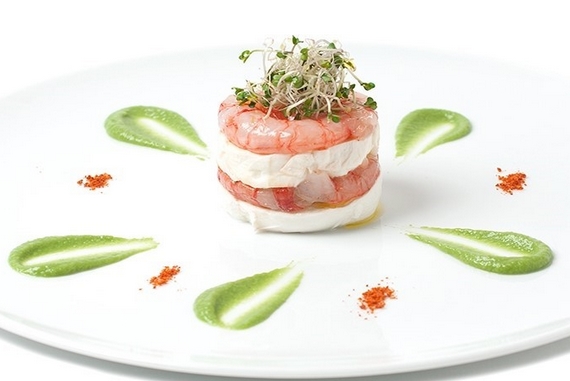 1 lasagna di mozz di bufala e crudo di gamberi 570